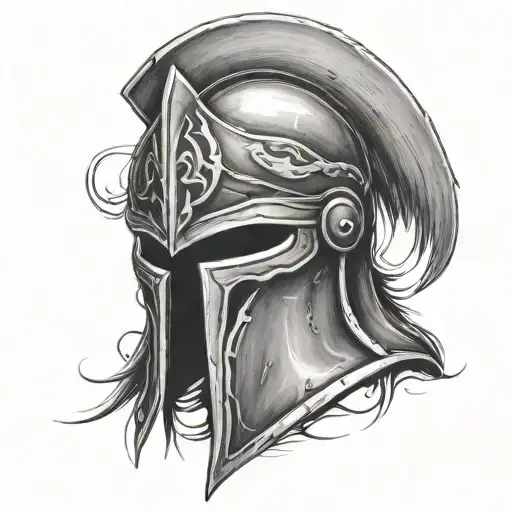 spartan helmet tattoo design idea