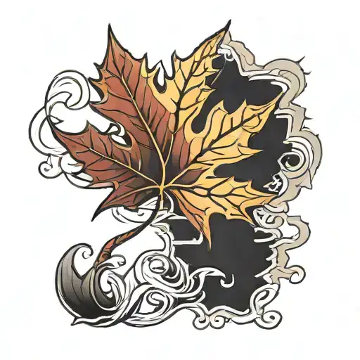 maple leaf tattoo design idea