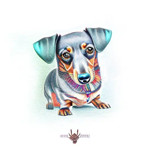 dapple dachshund moose tattoo design idea