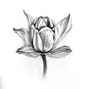 Green tulip tattoo design idea