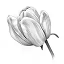 Green tulip tattoo design idea