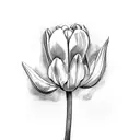 Green tulip tattoo design idea