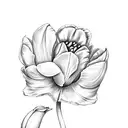 Green tulip tattoo design idea
