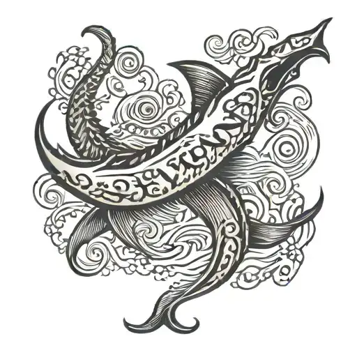word leviathan on leg tattoo design idea