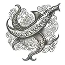 word leviathan on leg tattoo design idea