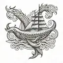 word leviathan on leg tattoo design idea