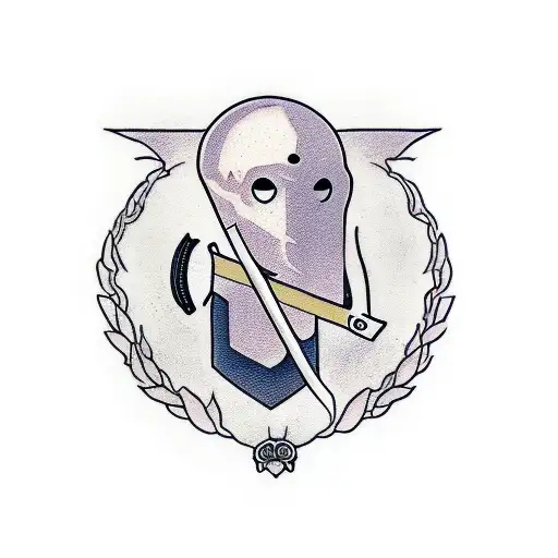 Voice actor holding a sword microphone tattoo design idea