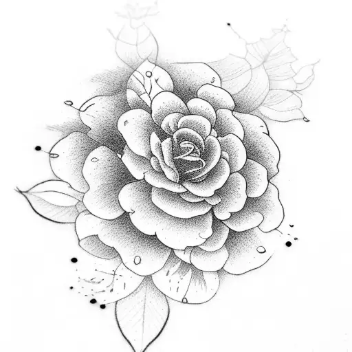 Dotwork December Birth Flower Tattoo Idea  BlackInk