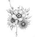 December birth flower tattoo design idea
