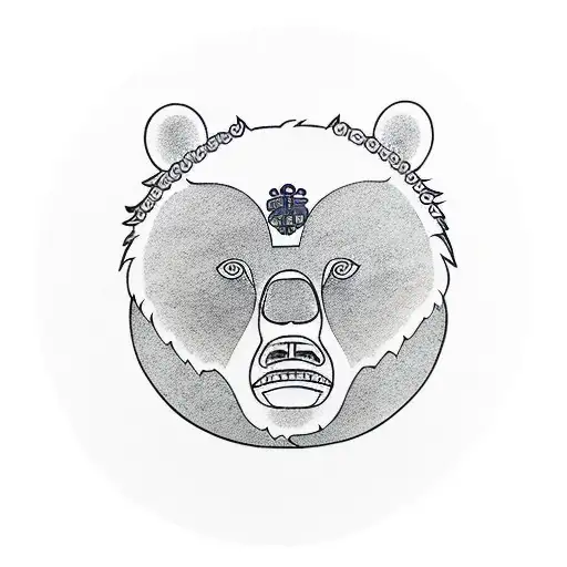 Bear Buddhist  tattoo design idea