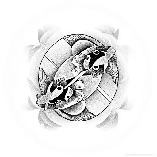Koi Fish yin yang tattoo design idea