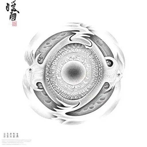 Koi Fish yin yang tattoo design idea