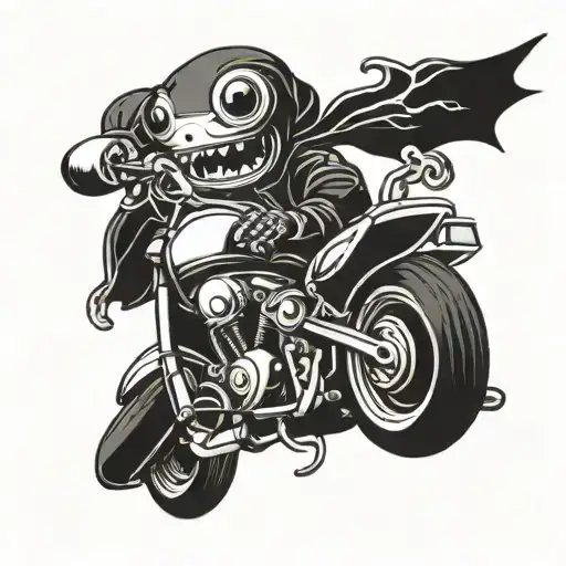 animated squids on a motorcycle tattoo design idea