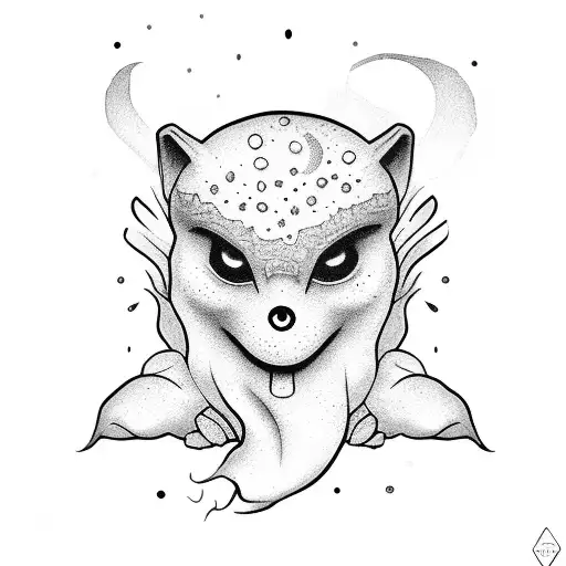 ghost cute  tattoo design idea