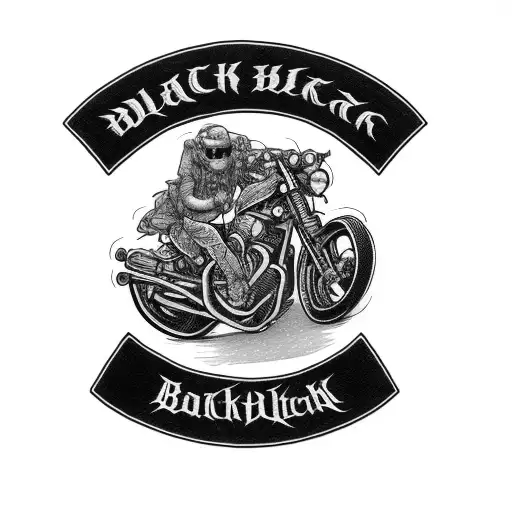 Biker, patch tattoo design idea
