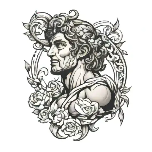 GREEK GOD ADONIS tattoo design idea