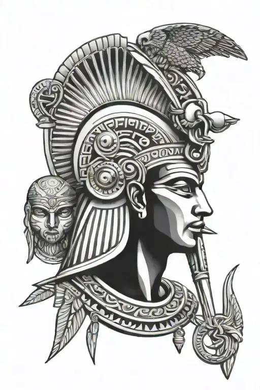 god osiris Horus Osiris Isis trinity tattoo design idea