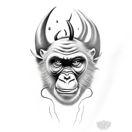 devil ape tattoo design idea