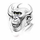 devil ape tattoo design idea