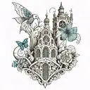Antonio Gaudi style tattoo tattoo design idea