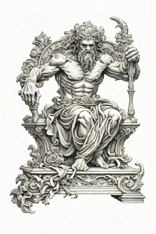 statue grega ex: hades tattoo design idea