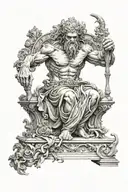 statue grega ex: hades tattoo design idea
