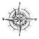 Compass and clock pierced with an arrow tattoo design idea