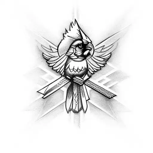 cross with cardinals tattoo design idea