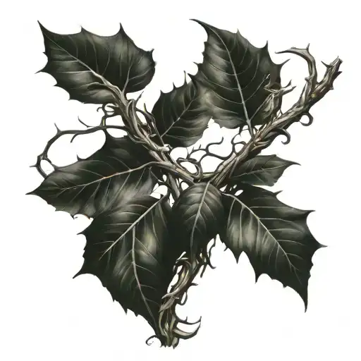 thick vines thorns tattoo design idea