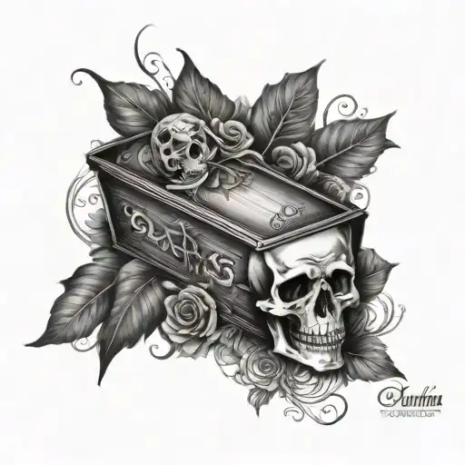 coffin tattoo design idea