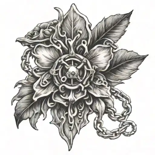 straight chain tattoo design idea