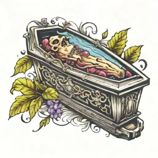 coffin tattoo design idea