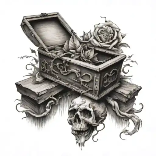 coffin tattoo design idea