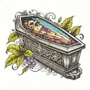 coffin tattoo design idea