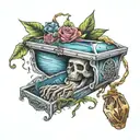 coffin tattoo design idea