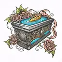coffin tattoo design idea
