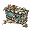 coffin tattoo design idea