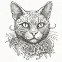 zombie cat tattoo design idea