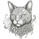 zombie cat tattoo design idea