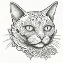 zombie cat tattoo design idea