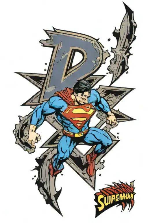 Superman logo with a K inside  tattoo design idea