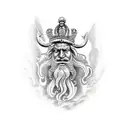 king Neptune guarding atlantis tattoo design idea