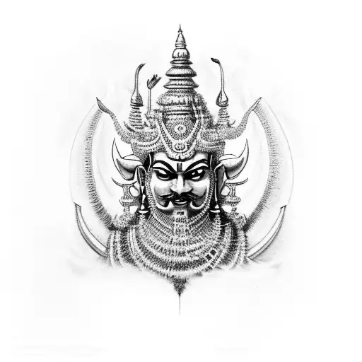 ravana and siva on back full side tattoo design idea
