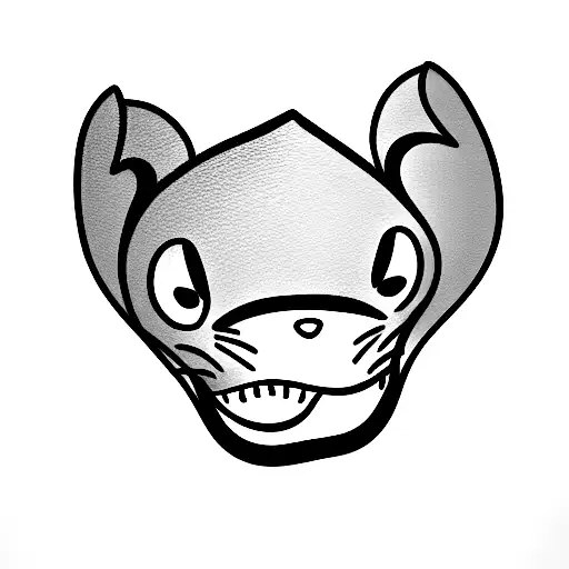 Pink panther with surf boarf tattoo design idea