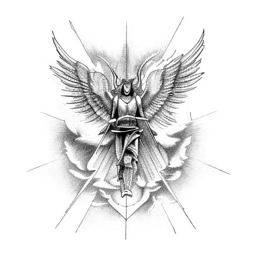 A poetic representation of Lucifer's fall from Heaven tattoo design idea