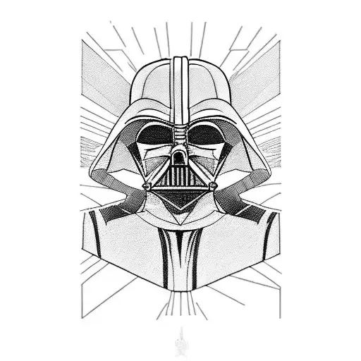 Darth Vader and Padme, Lucifer falling from heaven, geometric tattoo design idea
