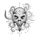 evolution,plague mask,science tattoo design idea