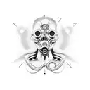 evolution, plague mask, science, e=mc2, dna tattoo design idea