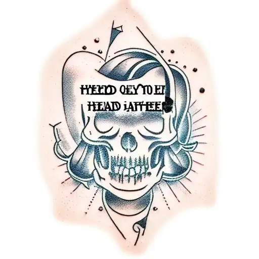 headstone with quote tattoo design idea