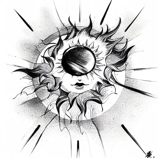 sun  tattoo design idea